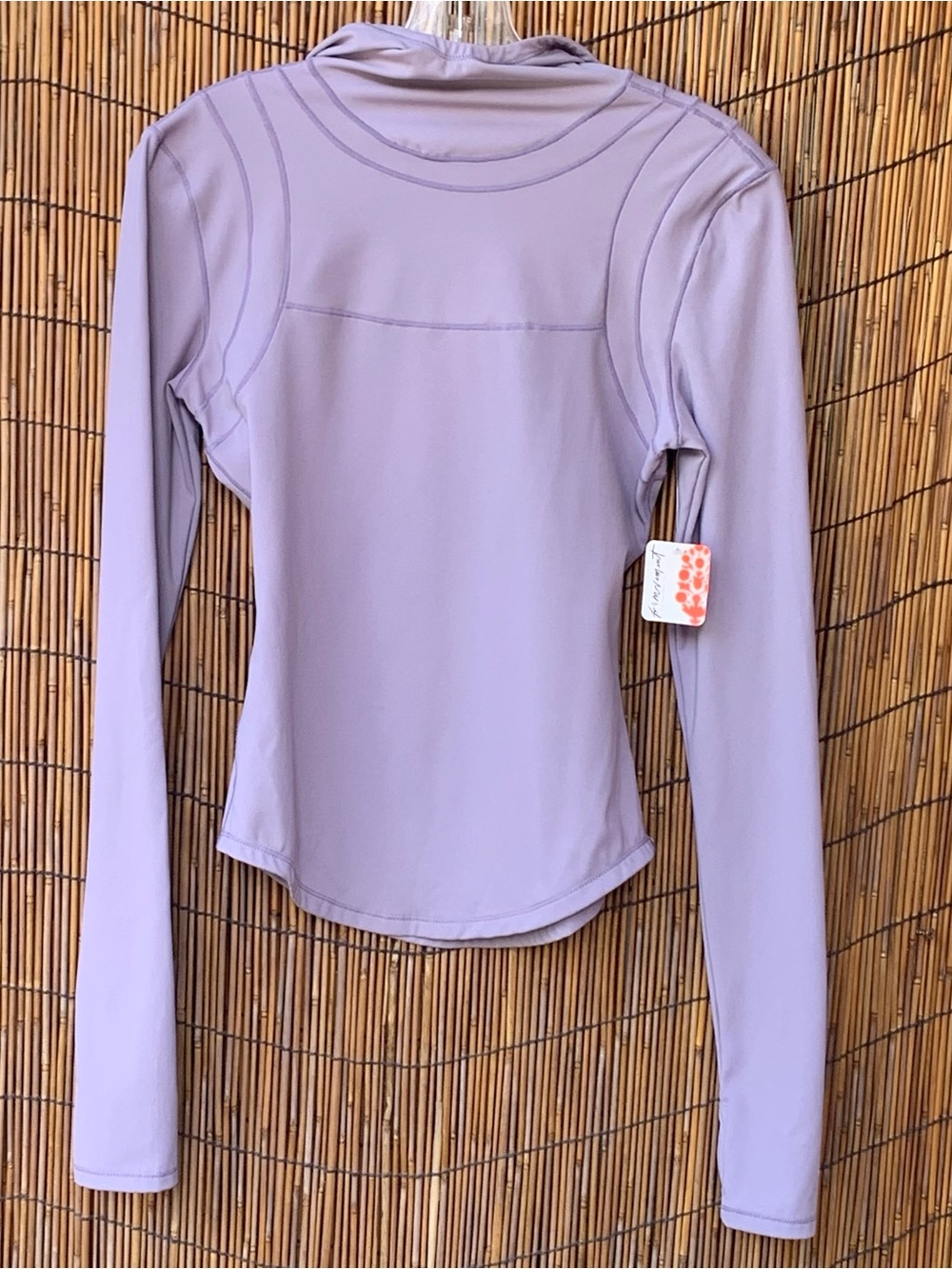Free People Movement athletic long sleeve hooded top in Elderberry XS